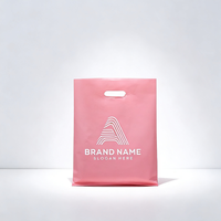 Sacs en plastique personnalisés pour vêtements, rose, avec poignée, découpe sur mesure, sacs en plastique avec logo, sacs en plastique pour le shopping
