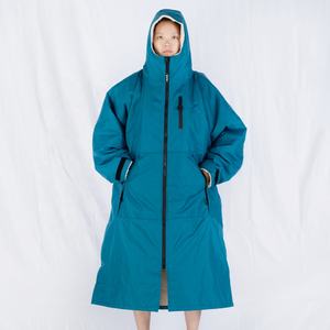 Vente en gros sur mesure hiver peignoir réfléchissant imperméable à l'eau recyclé parka de bain en fibre pour hommes <span class=keywords><strong>surf</strong></span> garçons fermeture éclair - Product Image 3