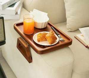 Rộng đi văng cánh tay bảng bằng gỗ tre sofa khay với clip trên thiết kế cho phòng khách đồ ăn nhẹ đồ uống máy tính xách tay điều khiển từ xa chủ - Product Image 3