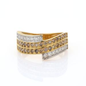 แฮนด์เมดธรรมชาติล้ำค่ารอบแหวนเพชร14K แข็งสีเหลืองทองวงแหวนเครื่องประดับหรูหราของขวัญครบรอบสำหรับผู้หญิง - Product Image 2