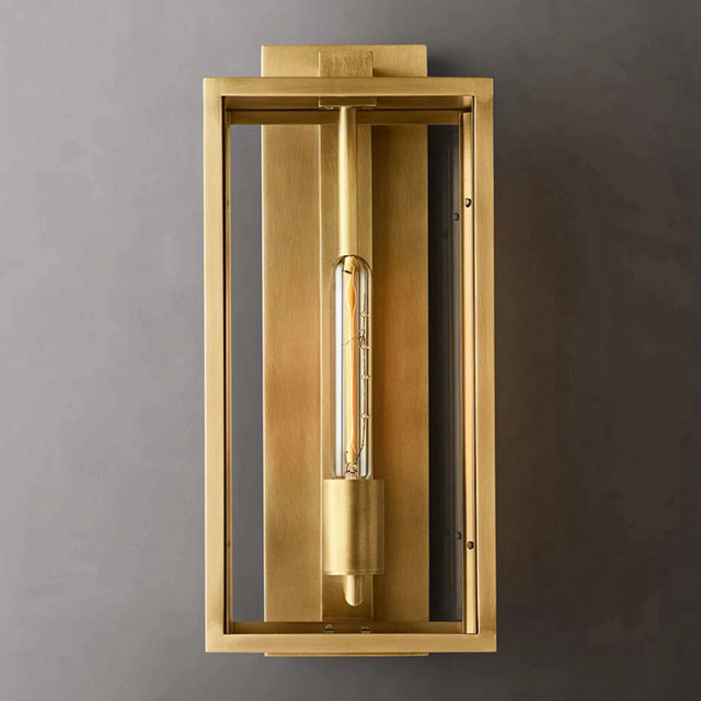 Lighting Modern Antique Wall Lamp Solid Brass Sconce Waterproof Glass Outdoor Wall Lamps