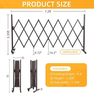 ประตูเหล็กพับได้แบบปรับได้ รั้วกั้นนิรภัยแบบกรรไกร สำหรับสุนัข - Product Image 4