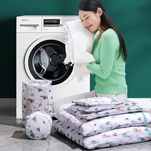 Grand sac de rangement de linge carré réutilisable à double niveau respectueux de l'environnement pour la salle de bain pour les vêtements de la machine à laver