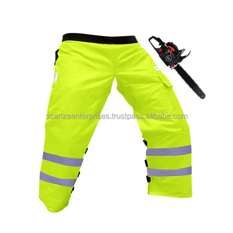 Cover pantalone Unisex industriale con tasche per attrezzi Anti-taglio Chaps personalizzabile OEM ODM per abbigliamento di sicurezza