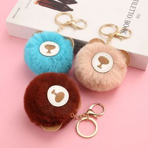 Soft Fluffy <b>Pom</b> <b>Pom</b> Keychain Cute Bear Stuffed Plush Keychain Handbag Charm Pendant Decoration <b>Keyring</b> Gifts - Product Image 1