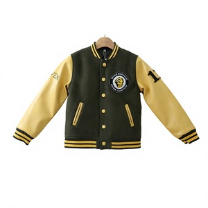 OEM ODM Custom Varsity <b>Jacket</b> Men Navy Blue Striped Rib <b>Patchwork</b> Letterman <b>Jacket</b> Winter Wool Leather Bomber <b>Jacket</b> Manufacture - Product Image 3