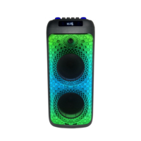 Caja de Karaoke LED RGB al por Mayor, Recargable, con Guitarra Activa, Audio Profesional de 80W, Inalámbrica 5.0, con Micrófono y Altavoces Integrados
