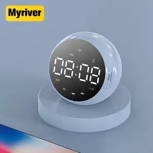 Myriver Jam Meja Lipat Snooze Alarm, Meja Lipat dengan LCD Lipat Layar Besar Hadiah Promosi