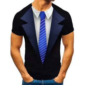 Summer mesh T-shirt Men formal dress printing Fashion Short Sleeve Top Micro Elastic Sport Fitness T Shirt For Men