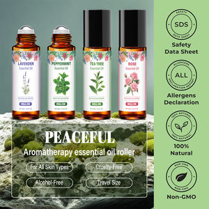 Aceite esencial de árbol de té natural Roll-on Aceite de masaje de aromaterapia con bola de cristal para relajación corporal Regalo Aceite de lavanda rosa - Product Image 6