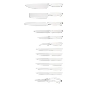 Conjunto de facas de cozinha de metal em aço inoxidável, 14 peças, mestre, utensílios de cozinha, faca de cozinha