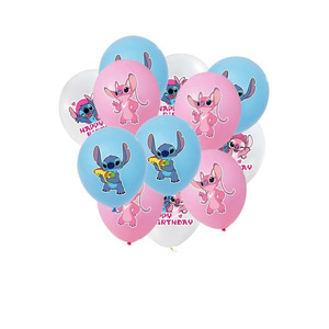 Personnage de dessin animé en gros <span class=keywords><strong>Stitch</strong></span> Lilo Pink Girls Banner Flag Cake Topper Ensembles de ballons en latex pour la décoration de fête d'anniversaire - Product Image 5
