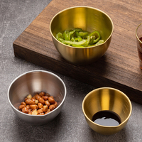 Mini-bols à sauce en acier inoxydable poli, coupelles à sauce rondes, bols à kimchi coréens avec couvercle