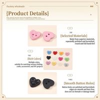 Kancing Plastik Kecil Lucu Bergaya Kartun Serbaguna Bentuk Hati Berlian Bintang Jamur Kotak Multi-gaya DIY Dapat Dicuci