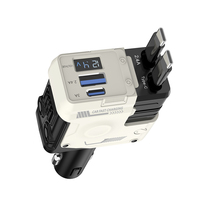 Nouveau chargeur universel rétractable tendance, super rapide, en métal, numérique, 4 en 1, chargeur de voiture USB+PD Type-C, adaptateur de charge