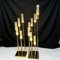Candelabro de Metal Moderno al por Mayor para Centro de Mesa de Boda, Decoración de Mesa de Comedor, Guía de Eventos