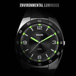 Montre Homme SHUAIKE 963 à Quartz Sport Lumineuse avec Alarme, Logo Personnalisé, Boîtier en Acier Inoxydable de Luxe, Résistante à l'Eau, Bracelet en Caoutchouc - Product Image 3