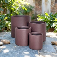 Pot de fleurs cylindrique minimaliste d'extérieur, pot en béton léger, décoration intérieure, pot en ciment pour jardin oriental