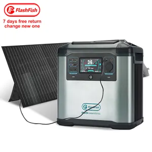 FlashFish 1.5kw 2kw 1500w 2000w आईबीडी बैकअप पहियों पर चार्ज एसी इनपुट और आउटपुट पोर्टेबल सौर ऊर्जा शक्ति आपूर्ति बैंक