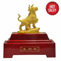Nouvel an chinois personnalisé 2024 mascotte 24K or Dragon Statue métal artisanat Figurine décor à la maison douze zodiaque chinois