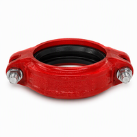 Raccords de tuyauterie en fonte ductile rainurés, en forme de T, approuvés FM UL pour système de protection incendie, peints en rouge