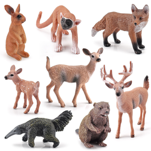 ของเล่นเด็กเพื่อการศึกษา ตุ๊กตาสัตว์ป่าขนาดเล็ก ทำจากพลาสติก รูปแบบกวาง สุนัขจิ้งจอก ช้าง ยีราฟ เสือ ม้าลาย สิงโต ของเล่นจำลองสัตว์ป่าในสวนสัตว์ รูปแบบสมจริง - Product Image 2