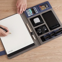 Carpeta profesional A4 de cuero PU tamaño carta escritura Padfolio para entrevista reanudar Carpeta de tarjetas de visita tamaño carta archivo