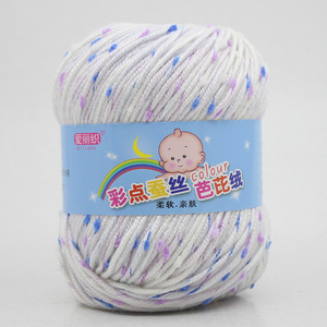 <span class=keywords><strong>Prix</strong></span> spécial tricoté à la main moyen-épais bébé velours Crochet <span class=keywords><strong>laine</strong></span> rayonne fil mélangé motif <span class=keywords><strong>de</strong></span> points colorés teint <span class=keywords><strong>laine</strong></span> bébé lait - Product Image 6