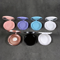 Boîte à poudre compacte personnalisée en plastique PET recyclé écologique multicolore, palette de blush vide, cosmétique portable