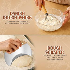 Set Mini Cestello per Lievitazione Pane, Raschietto per Impasto, Coperchio in Silicone, Strumento per Panificazione Sourdough, Pennello, Contenitore per Alimenti Secchi, Utensili da Forno e <span class=keywords><strong>Pasticceria</strong></span> - Product Image 6
