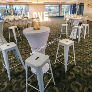 Nhà máy giá rẻ Stackable kim loại barstool Ghế hội trường thương mại đồ nội thất truy cập chiều cao ghế Đen Heavy Duty Phân - Product Image 5