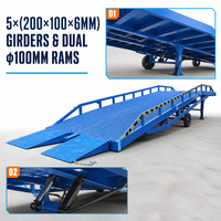 Rampe de chargement mobile hydraulique en acier lourd de 15 tonnes pour marchandises extrêmement lourdes
