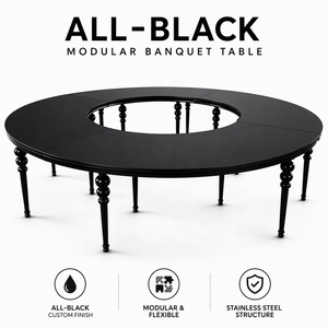 Event Black TOP Round <strong>Tables</strong> <strong>Moon</strong> <strong>Tables</strong> Banquet Wedding French Romantic Luxury Gold for Events Party Metal Dining <strong>Table</strong> - Product Image 1