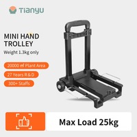 Chariot pliable portable léger Tianyu, mini chariot pliable avec capacité de charge de 25 kg, personnalisable OEM