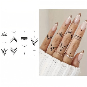 Mini adesivi impermeabili per tatuaggi temporanei, piccoli tatuaggi finti a forma di luna, stella, cuore, dita, mani, di lunga durata, per decorazioni quotidiane da donna - Product Image 3