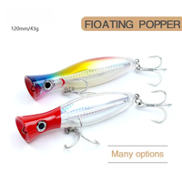 Señuelos de Pesca de Agua Salada ABS de 13 cm y 43 g, Señuelos Artificiales Flotantes para Pesca de Atún GT, Kit de Señuelos Suaves para Pesca en Barco en el Océano, Pesca de Marlín