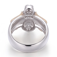 Bague unisexe en or massif avec diamant de laboratoire de forme ovale vintage certifié IGI, forme d'insecte, vente chaude