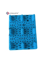 Palette en plastique à 9 pieds, moulée par soufflage, en PEHD robuste, simple face, emboîtable et empilable, pour la logistique d'entrepôt, norme Euro