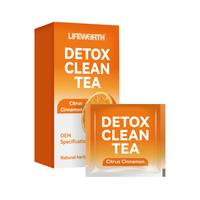 Lifeworth Private Label Citrus Clean Tea Régime de désintoxication aux herbes pour perdre du poids rapidement Détestez les vitamines grasses pour adultes Boîte