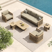 Ensemble de meubles de jardin en teck massif, élégant et moderne, avec table et chaises, personnalisable, Sigma OEM, pour patio et jardin