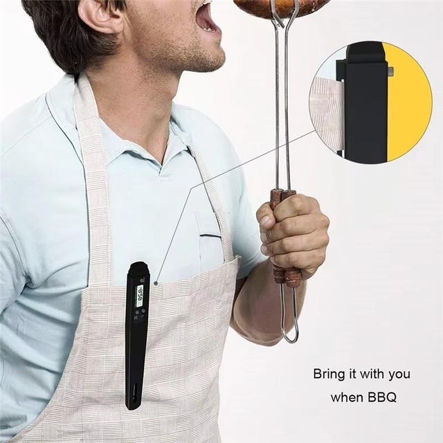 Digital Meat Thermometer ABS 304 Stainless Steel Probes -50~125 Range AG13 Battery Powered for Kitchen Oven Household