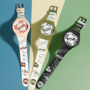 <span class=keywords><strong>Montre</strong></span> électronique à Led pour écoliers et adolescents, <span class=keywords><strong>montre</strong></span>-bracelet de style graffiti pour garçons et filles - Product Image 1