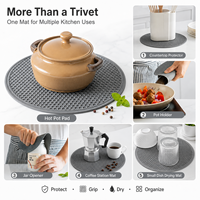 Sous-plat rond en silicone de qualité alimentaire, motif nid d'abeille, antidérapant, résistant à la chaleur, support pour casseroles chaudes, protection de comptoir, ouvre-bocal, 3 tailles