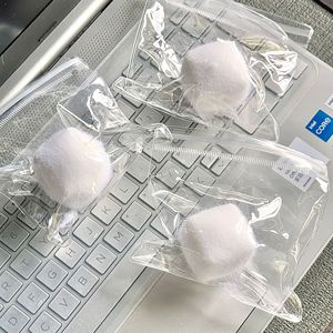 NEW Snow-white Furry Tofu Cube Squeeze Toy-Soft Bouncy Stress Relief Gift for Kids Adults with Cool Ambiance Mini Cube <b>Squishy</b> - Product Image 3