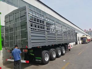 Semirremolque de plataforma con vallas para transporte de animales, 3 ejes, 80 toneladas, precio de fábrica - Product Image 3