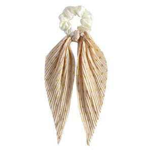 Élastiques à <span class=keywords><strong>cheveux</strong></span> vintage style américain et européen, avec <span class=keywords><strong>long</strong></span> ruban, <span class=keywords><strong>attache</strong></span>-queue de cheval, faits main, motif floral doré - Product Image 6