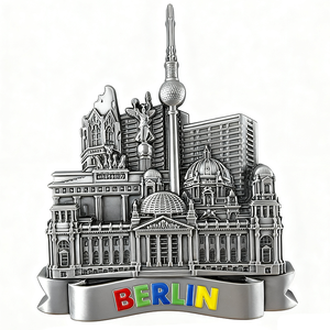 Aimant de réfrigérateur 3D <span class=keywords><strong>Berlin</strong></span> personnalisé, créatif, souvenir de voyage <span class=keywords><strong>Allemagne</strong></span>, moyen, étanche, en alliage de zinc, argent antique - Product Image 3