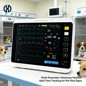 Moniteur patient vétérinaire haute précision avec analyse du segment ST et détection du pacemaker pour la surveillance des opérations chirurgicales animales - Product Image 2