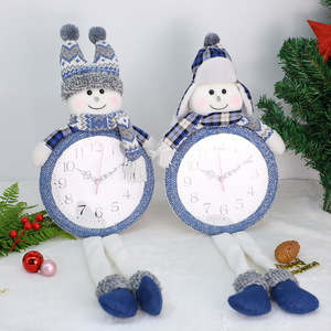 Décoration de Noël en polyester à thème de Noël, horloge décorative, Père Noël, bonhomme de neige, <span class=keywords><strong>rennes</strong></span>, gnomes en peluche, décoration polyvalente pour mur/plateau, décoration intérieure - Product Image 5