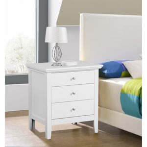 White Casual Nightstand 3 <b>Drawer</b> Bedroom Storage Unit - Product Image 1